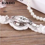 RADO-0117-4 時尚潮流新款白色陶瓷配閃亮銀進口石英腕錶
