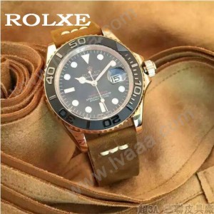 ROLEX-047-02 勞力士新款瑞機水鬼系列進口磨砂牛皮復古手表