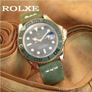 ROLEX-047 勞力士新款瑞機水鬼系列進口磨砂牛皮復古手表
