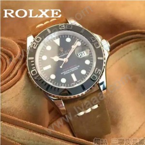 ROLEX-047-03 勞力士新款瑞機水鬼系列進口磨砂牛皮復古手表