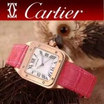 CARTIER-291-01 卡地亞山度士100周年進口石英機芯女士腕表