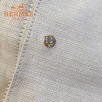 HERMES-00034 時尚輕便實用帆布配牛皮束口袋收納袋化妝包