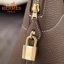 HERMES-00041-12 專櫃最新款灰色原版TOGO皮大小號手提單肩包寶萊包