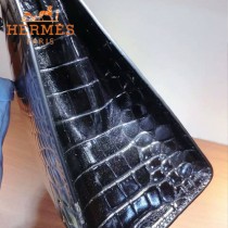 HERMES-00053 專櫃新款原版高光头层牛皮鳄鱼纹凯莉包