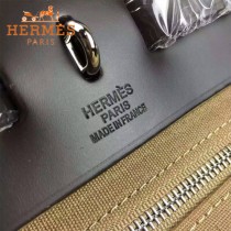 HERMES-00048-015 專櫃潮流最新款HERBAG原版牛皮配帆布手提單肩包