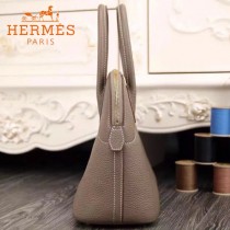 HERMES-00041-12 專櫃最新款灰色原版TOGO皮大小號手提單肩包寶萊包