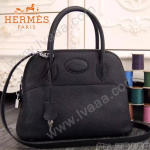 HERMES-00041-9 專櫃最新款黑色原版TOGO皮大小號手提單肩包寶萊包