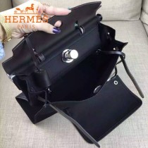 HERMES-00048-014 專櫃潮流最新款HERBAG原版牛皮配帆布手提單肩包