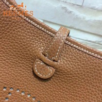 HERMES-00044-12 潮流新款伊芙寧系列土黃色原版TOGO皮迷你單肩斜挎包