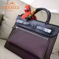 HERMES-00048-013 專櫃潮流最新款HERBAG原版牛皮配帆布手提單肩包