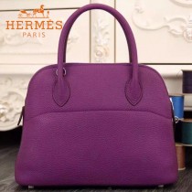 HERMES-00041-11 專櫃最新款紫色原版TOGO皮大小號手提單肩包寶萊包