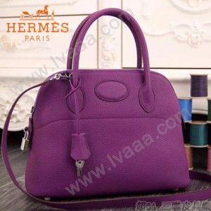 HERMES-00041-11 專櫃最新款紫色原版TOGO皮大小號手提單肩包寶萊包