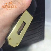 HERMES-00053 專櫃新款原版高光头层牛皮鳄鱼纹凯莉包