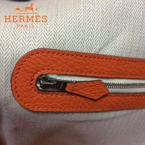 HERMES-00042-3 時尚經典款橙色原版TOGO皮大容量花園包