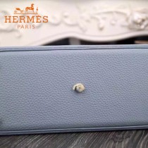 HERMES-00041-14 專櫃最新款灰藍色原版TOGO皮大小號手提單肩包寶萊包