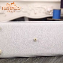 HERMES-00041-8 專櫃最新款白色原版TOGO皮大小號手提單肩包寶萊包