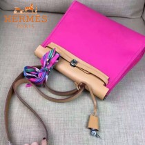 HERMES-00048-010 專櫃潮流最新款HERBAG原版牛皮配帆布手提單肩包