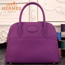 HERMES-00041-11 專櫃最新款紫色原版TOGO皮大小號手提單肩包寶萊包