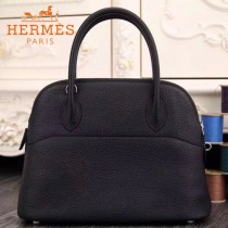 HERMES-00041-9 專櫃最新款黑色原版TOGO皮大小號手提單肩包寶萊包