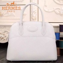 HERMES-00041-8 專櫃最新款白色原版TOGO皮大小號手提單肩包寶萊包
