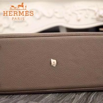 HERMES-00041-12 專櫃最新款灰色原版TOGO皮大小號手提單肩包寶萊包
