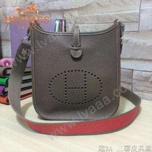 HERMES-00044-14 潮流新款伊芙寧系列灰色原版TOGO皮迷你單肩斜挎包