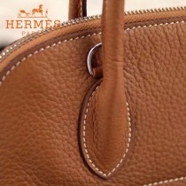 HERMES-00041-6 專櫃最新款土黃色原版TOGO皮大小號手提單肩包寶萊包