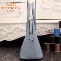 HERMES-00041-14 專櫃最新款灰藍色原版TOGO皮大小號手提單肩包寶萊包