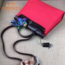 HERMES-00048-012 專櫃潮流最新款HERBAG原版牛皮配帆布手提單肩包