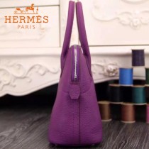 HERMES-00041-11 專櫃最新款紫色原版TOGO皮大小號手提單肩包寶萊包