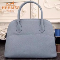 HERMES-00041-14 專櫃最新款灰藍色原版TOGO皮大小號手提單肩包寶萊包