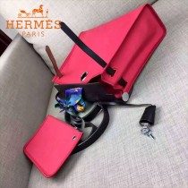 HERMES-00048-012 專櫃潮流最新款HERBAG原版牛皮配帆布手提單肩包
