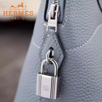 HERMES-00041-14 專櫃最新款灰藍色原版TOGO皮大小號手提單肩包寶萊包