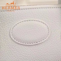 HERMES-00041-8 專櫃最新款白色原版TOGO皮大小號手提單肩包寶萊包