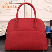 HERMES-00041 專櫃最新款紅色原版TOGO皮大小號手提單肩包寶萊包