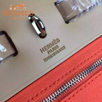 HERMES-00048-06 專櫃潮流最新款HERBAG原版牛皮配帆布手提單肩包