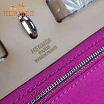 HERMES-00048-010 專櫃潮流最新款HERBAG原版牛皮配帆布手提單肩包