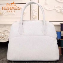 HERMES-00041-8 專櫃最新款白色原版TOGO皮大小號手提單肩包寶萊包