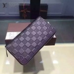 LV N60015-01 時尚經典ZIPPY系列原版皮壓格紋男士錢夾