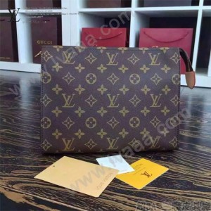 LV M47542-01 經典時尚新款Monogram帆布原版皮大號化妝盒盥洗袋