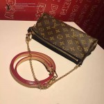 LV M41638-3 時尚新款女士EVA老花配黑色皮單肩斜挎包晚宴包手拿包