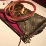 LV M41638-7 時尚新款女士EVA老花配棗紅皮單肩斜挎包晚宴包手拿包