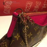 LV M41638-7 時尚新款女士EVA老花配棗紅皮單肩斜挎包晚宴包手拿包