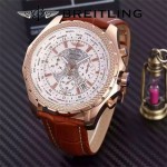 BREITLING-057-20 時尚精英男士賓利系列褐色超大錶盤皮帶款腕錶