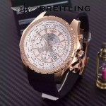 BREITLING-057-9 時尚精英男士賓利系列黑色超大錶盤硅膠款腕錶