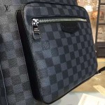 LV N41473  專櫃最新男款黑色原版皮棋盤格Josh雙肩包