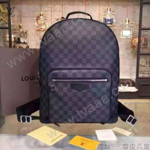 LV N41473  專櫃最新男款黑色原版皮棋盤格Josh雙肩包