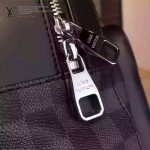 LV N41473  專櫃最新男款黑色原版皮棋盤格Josh雙肩包