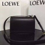 LOEWE 03-3 歐美百搭Barcelona bag黑色原版羊皮單肩斜挎包三角包