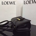 LOEWE 03-3 歐美百搭Barcelona bag黑色原版羊皮單肩斜挎包三角包